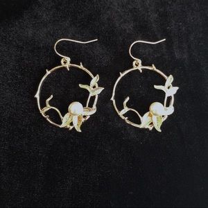 Gold tone petal earrings